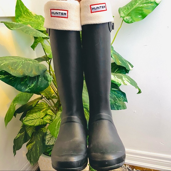 Black Hunter Boots w/ Fleece Socks - Picture 4 of 11